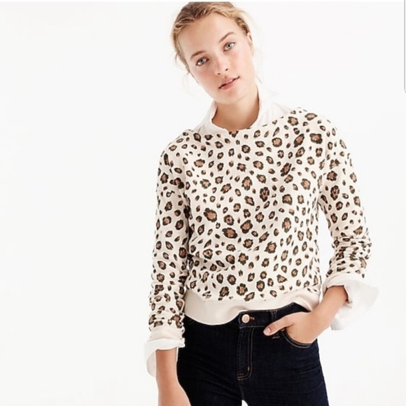 J. Crew Tops - J. Crew Leopard Print, 3/4 Sleeve Top, Boatneck